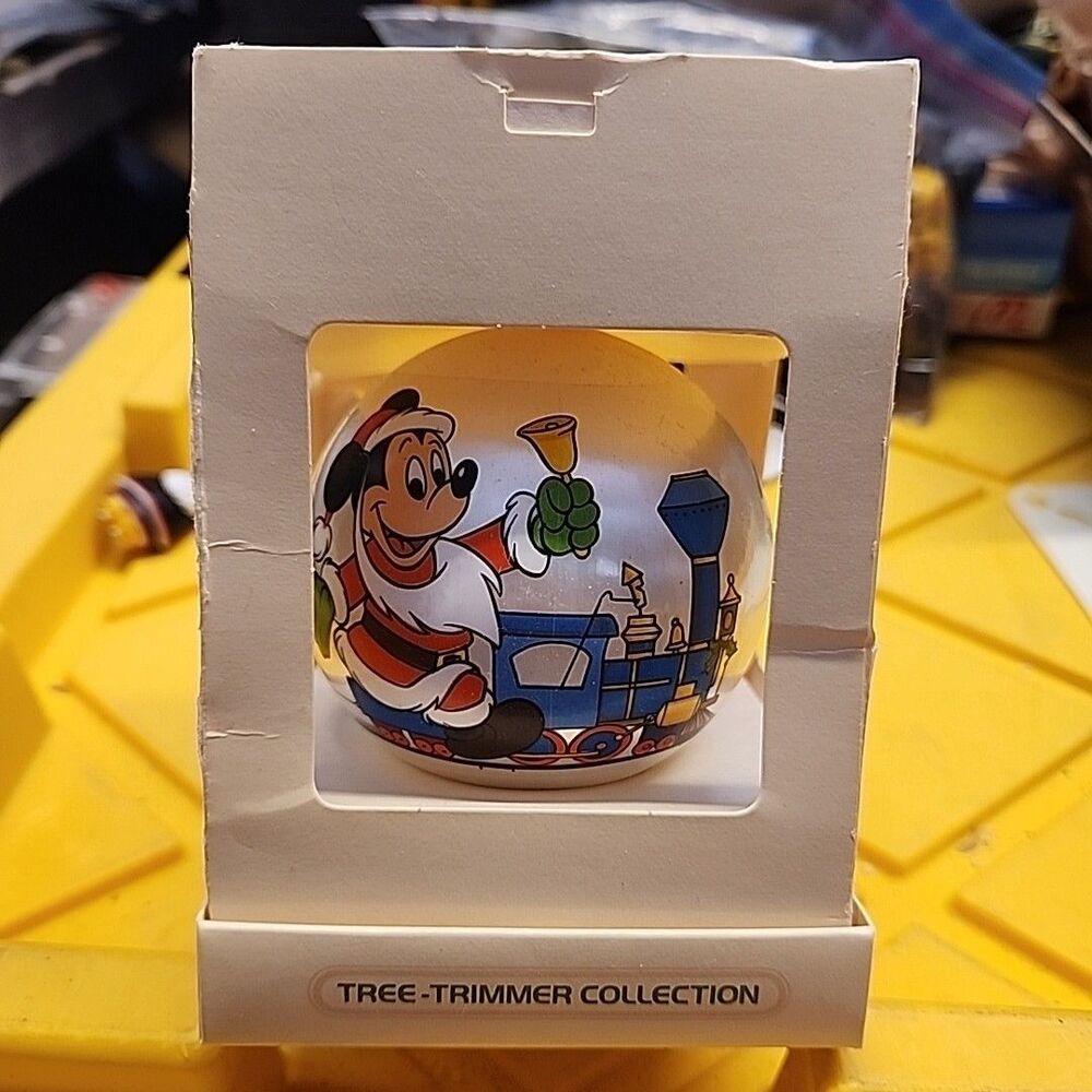 Vtg 1978 Hallmark Disney The Christmas Express Satin Ball Ornament Mickey Pluto
